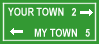 Direction & Mileage Sign