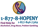 Find help and hope for alcoholism,drug abuse or problem gambling 1-877-8-HOPENY