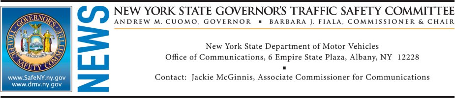 NYS Governor's Traffic Safety Committee Press Release
